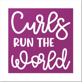 Curls Run The World Hairstylist Curly Hair Cute Posters and Art